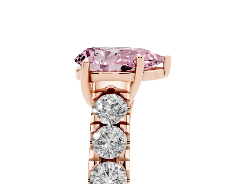 Pear-Shaped Engagement Ring Setting for a Fancy Pink Lab-Grown Diamond | Rose Gold - Design NV-24643