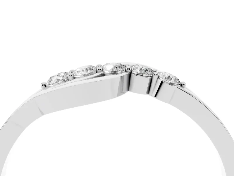 Round Diamond Five-Stone Crossover Band Set in Platinum with Prong Setting