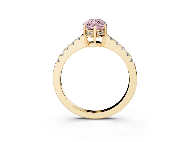 Marquise Engagement Ring Setting for a Fancy Pink Lab-Grown Diamond | Yellow Gold - Design NV-24649