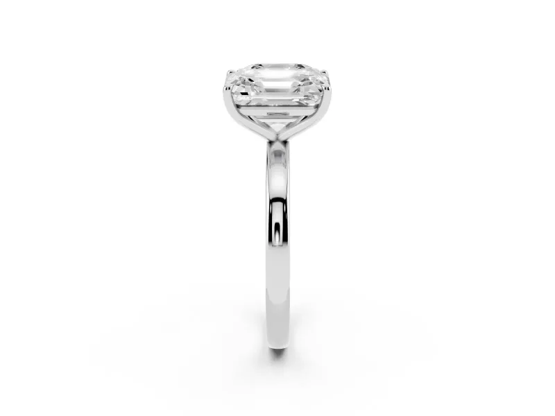 Asscher Cut and Emerald Cut Toi Moi Ring Set in White gold with Prong Setting
