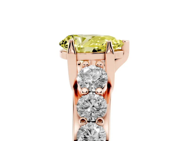 Pear-Shaped Engagement Ring Setting for a Fancy Yellow Lab-Grown Diamond | Rose Gold - Design NV-24645