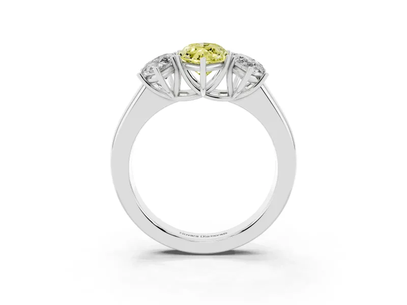 Marquise 3 Stone Engagement Ring Setting for a Fancy Yellow Lab-Grown Diamond | Platinum