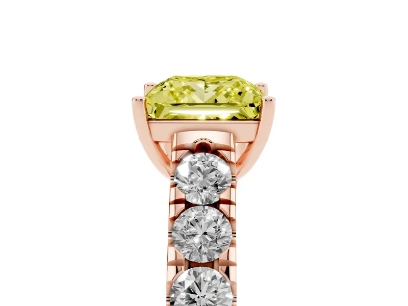 Princess Cut Engagement Ring Setting for a Fancy Yellow Lab-Grown Diamond | Rose Gold - Design NV-24643