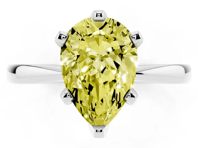 Pear-Shaped Engagement Ring Setting for a Fancy Yellow Lab-Grown Diamond | White Gold - Design NV-24888