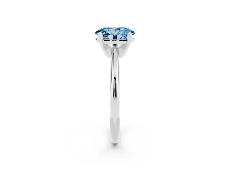 Oval Engagement Ring Setting for a Fancy Blue Lab-Grown Diamond | Sterling Silver