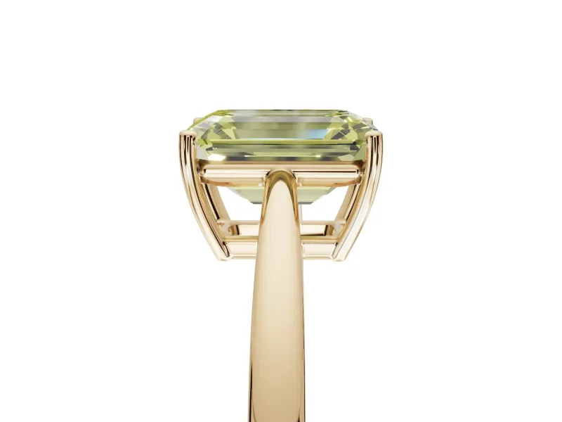 Emerald Cut Cathedral Engagement Ring Setting for a Fancy Yellow Lab-Grown Diamond | Yellow Gold - Design NV-24626