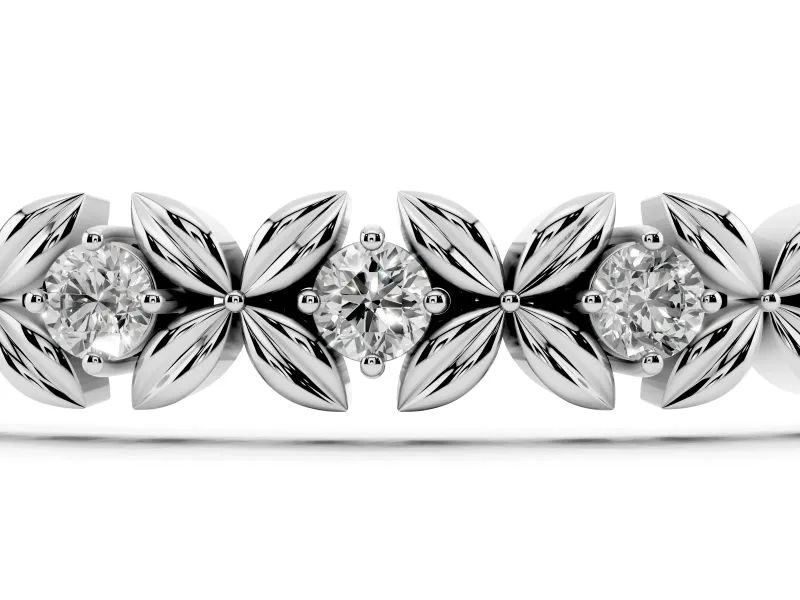 Round Lab-Grown Diamond XOXO Tennis Bracelet | Petal X Links | White Gold