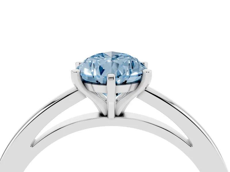Pear-Shaped Plain Engagement Ring Setting for a Fancy Blue Lab-Grown Diamond | Sterling Silver
