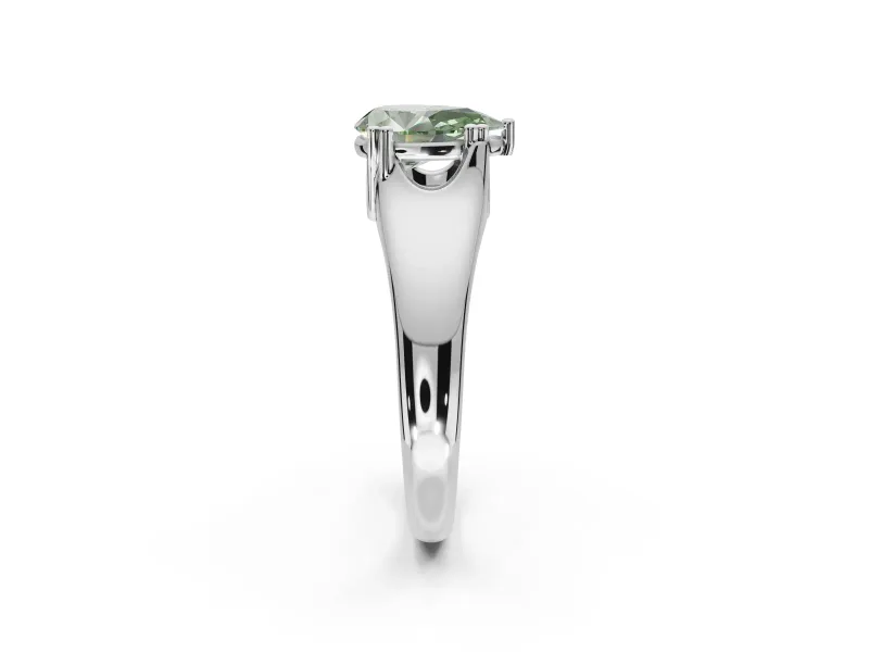 Pear-Shaped Double Claw Solitaire Engagement Ring Setting for a Fancy Green Lab-Grown Diamond | Platinum