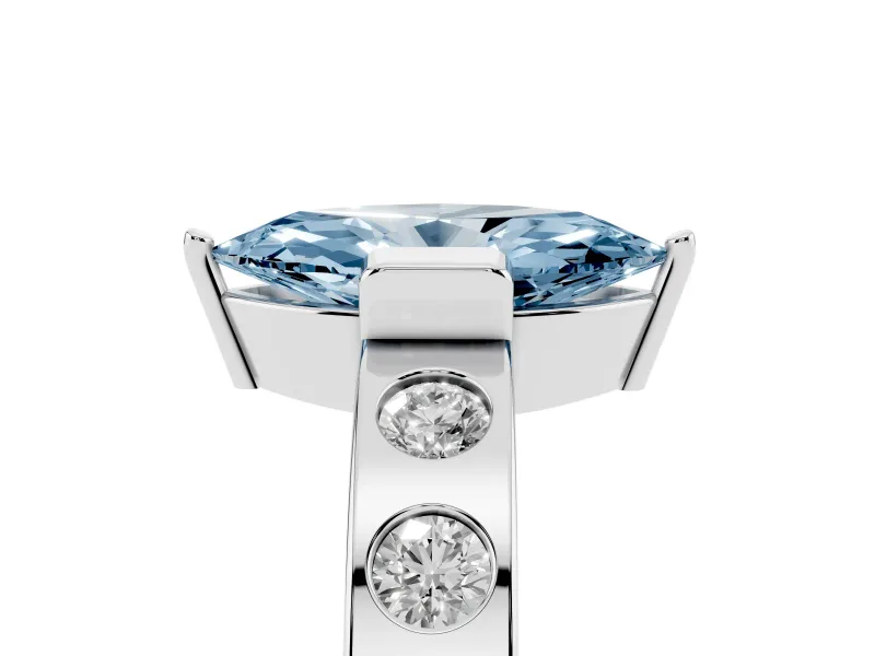Marquise Tension Style Engagement Ring Setting for a Fancy Blue Lab-Grown Diamond | Platinum