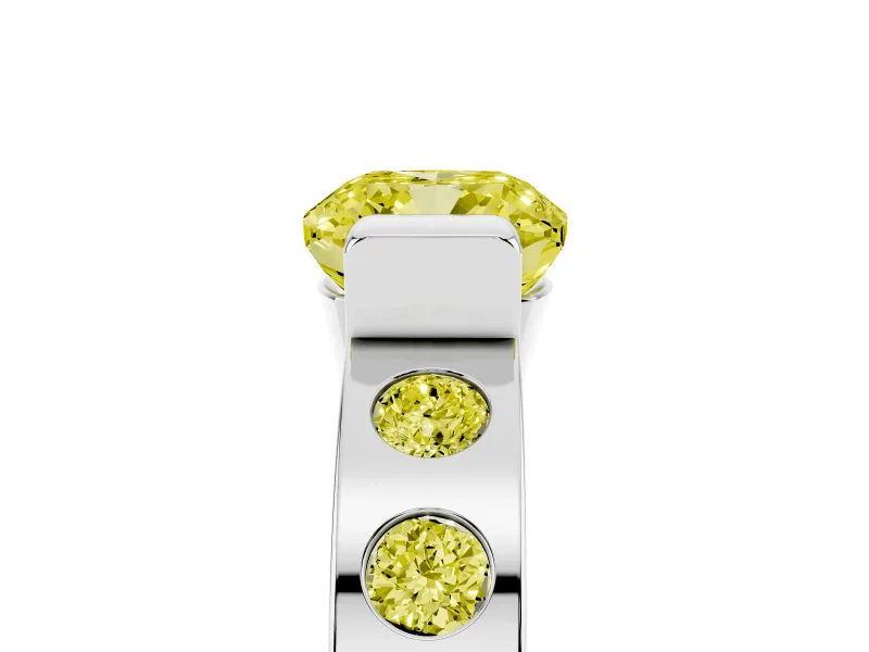 Cushion Cut Tension Style Engagement Ring Setting for a Fancy Yellow Lab-Grown Diamond | Sterling Silver