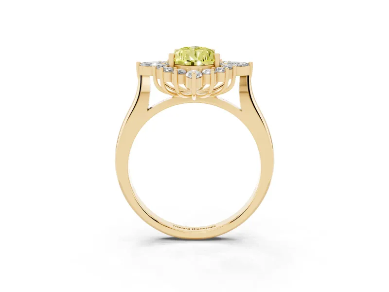Pear-Shaped Engagement Ring Setting for a Fancy Yellow Lab-Grown Diamond | Yellow Gold - Design NV-24790
