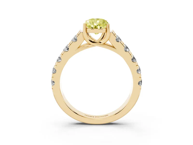 Pear-Shaped Engagement Ring Setting for a Fancy Yellow Lab-Grown Diamond | Yellow Gold - Design NV-24643
