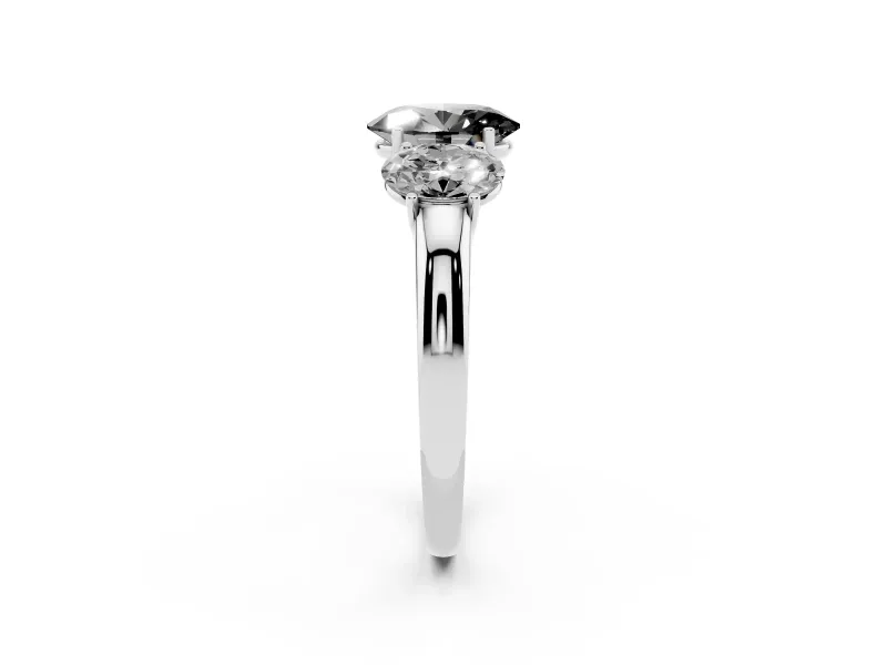 Fancy Black Oval Cut Diamond Three-Stone Ring Set in Silver with Bold Center and Classic Band