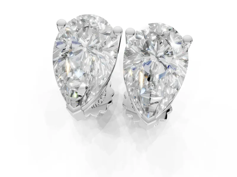 Oval Lab-Grown Diamond Solitaire Basket Stud Earrings | Open Gallery | Platinum