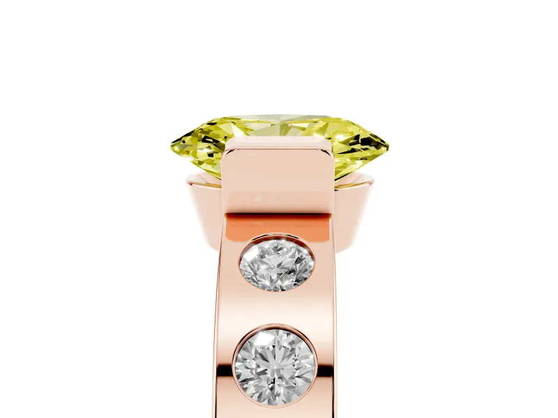 Oval Tension Style Engagement Ring Setting for a Fancy Yellow Lab-Grown Diamond | Rose Gold