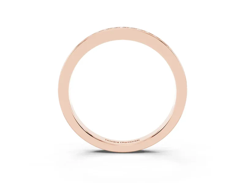 Round Diamond Pavé Eternity Band Set in Rose gold with Channel Setting