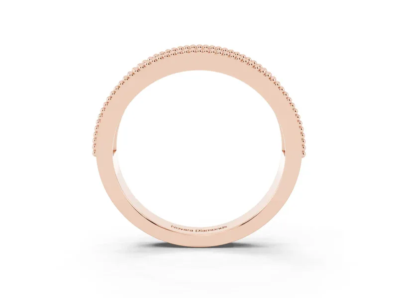 Round Lab-Grown Diamond Vintage Twisted Openwork Wedding Band | Milgrain Edges | Rose Gold