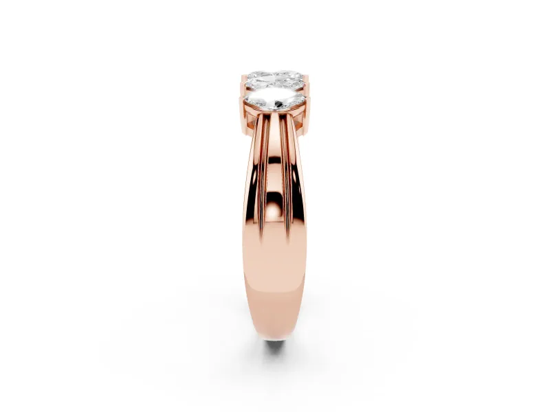 Five-Stone Marquise Diamond Split Shank Ring Set in Rose gold with Shared Prong Setting