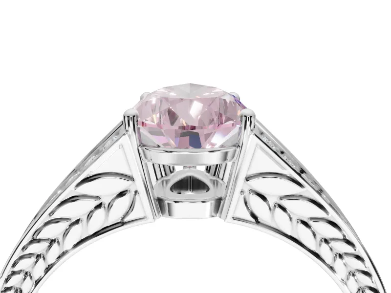 Pear-Shaped Split Shank Pavé Engagement Ring Setting for a Fancy Pink Lab-Grown Diamond | Sterling Silver