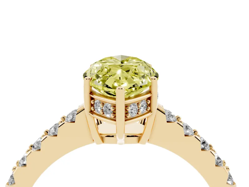 Marquise Engagement Ring Setting for a Fancy Yellow Lab-Grown Diamond | Yellow Gold - Design NV-24649
