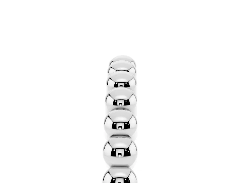 Round Diamond Beaded Eternity Band Set in Silver with Bezel Setting