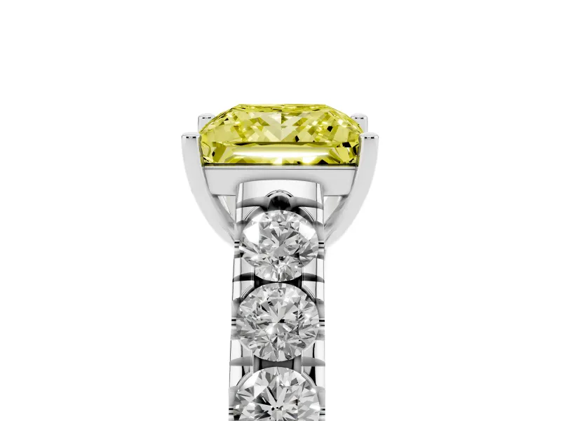 Princess Cut Engagement Ring Setting for a Fancy Yellow Lab-Grown Diamond | White Gold - Design NV-24643