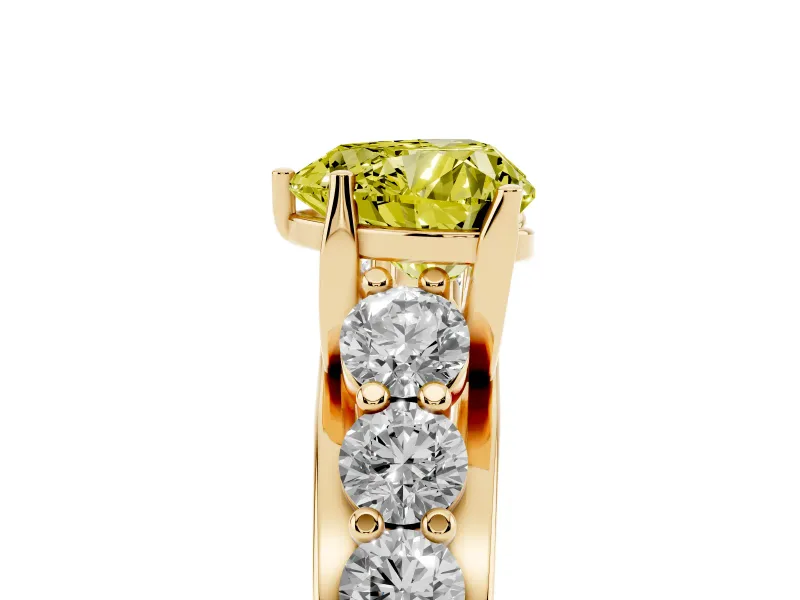 Heart-Shaped Engagement Ring Setting for a Fancy Yellow Lab-Grown Diamond | Yellow Gold - Design NV-24645