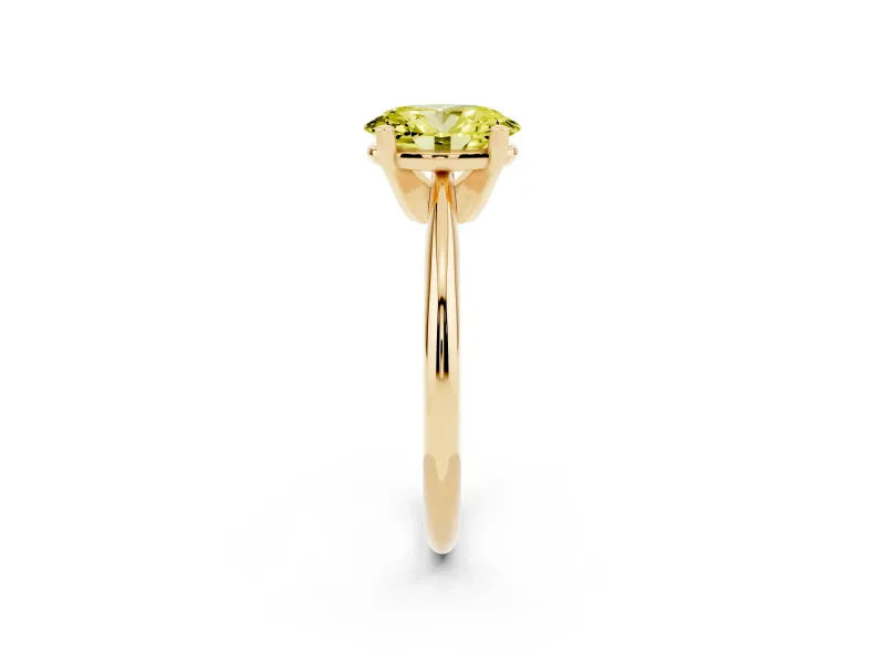 Oval Solitaire Engagement Ring Setting for a Fancy Yellow Lab-Grown Diamond | Yellow Gold