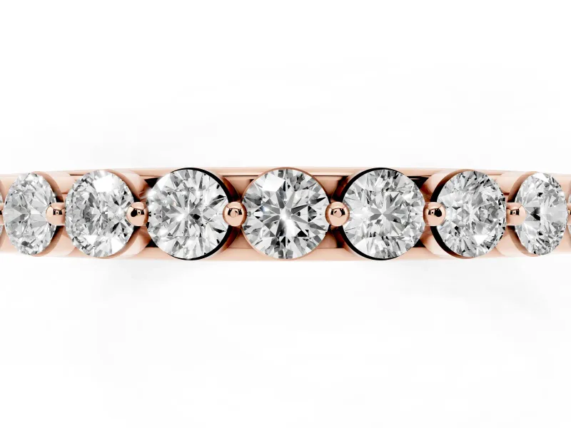 Round Diamond Eternity Band Set in Rose gold with Channel Setting