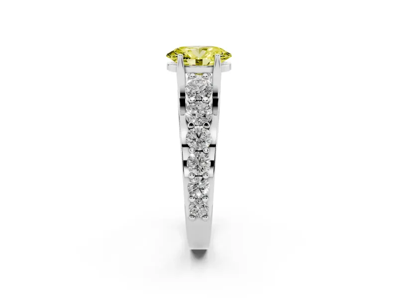 Oval Graduated Engagement Ring Setting for a Fancy Yellow Lab-Grown Diamond | Sterling Silver
