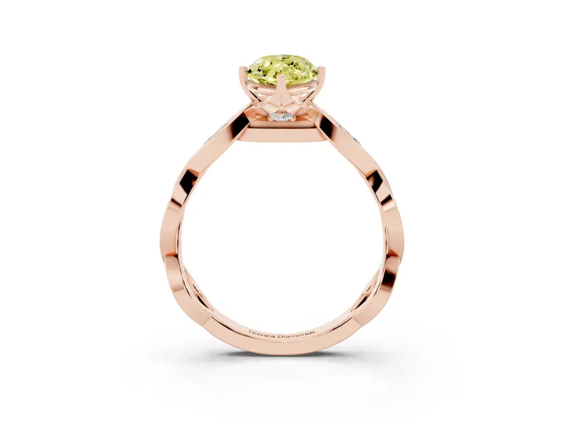 Marquise Twisted Infinity Engagement Ring Setting for a Fancy Yellow Lab-Grown Diamond | Rose Gold
