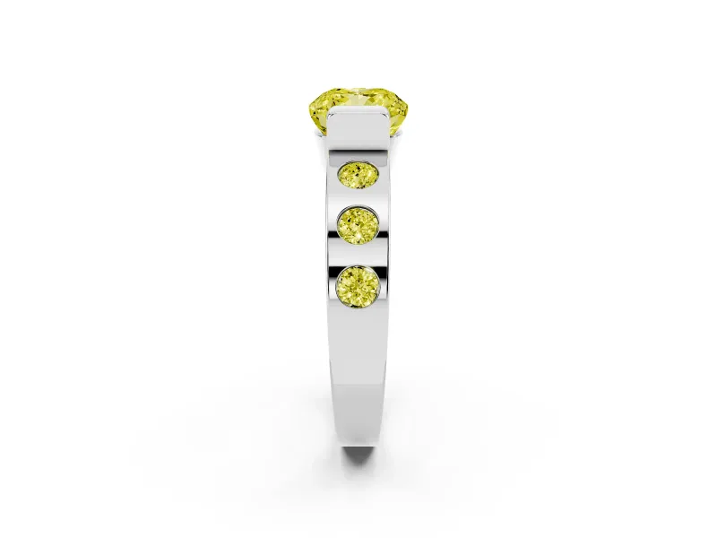 Cushion Cut Tension Style Engagement Ring Setting for a Fancy Yellow Lab-Grown Diamond | Sterling Silver
