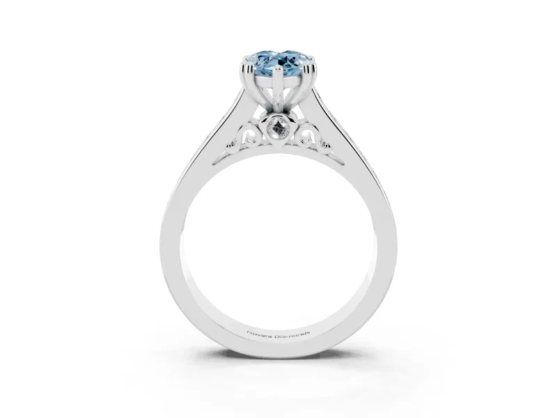 Marquise Channel Engagement Ring Setting for a Fancy Blue Lab-Grown Diamond | White Gold - Design NV-24671