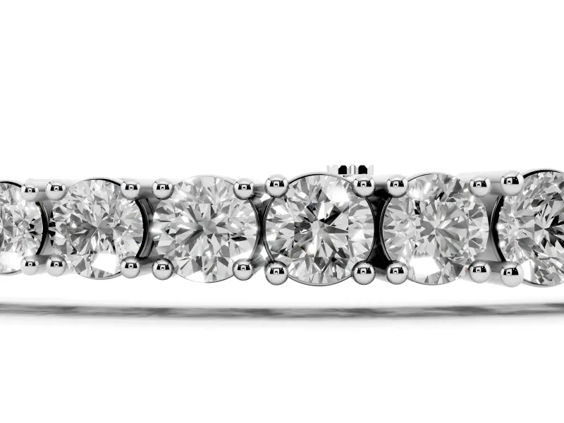 Round Lab-Grown Diamond Graduated Tennis Bracelet | Open Prong Settings | White Gold