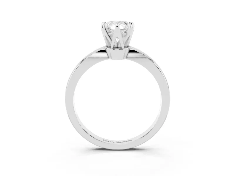 Pear-Shaped Tapered Solitaire Engagement Ring Setting | Claw Prong Head | Sterling Silver
