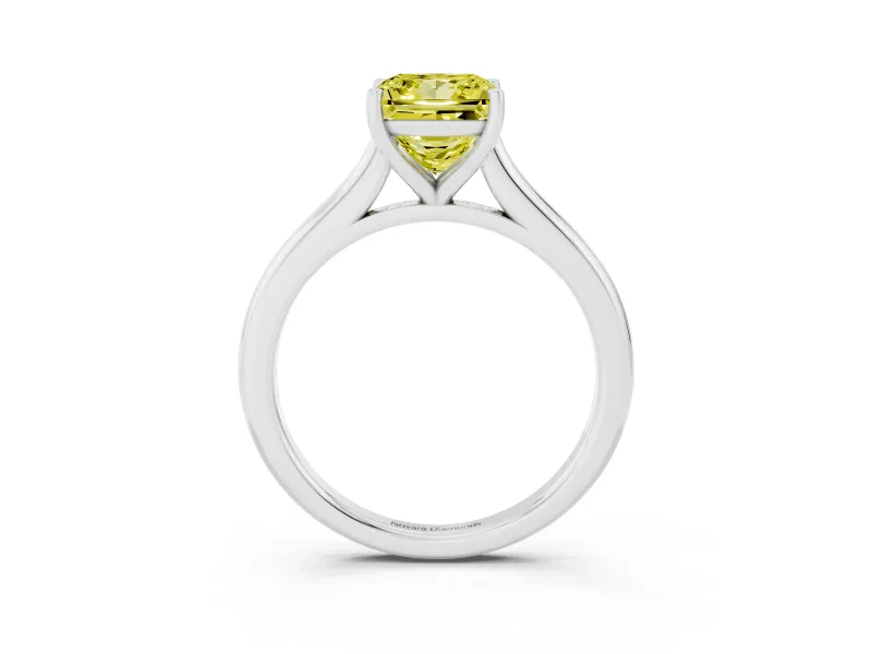 Princess Cut Cathedral Solitaire Engagement Ring Setting for a Fancy Yellow Lab-Grown Diamond | Sterling Silver