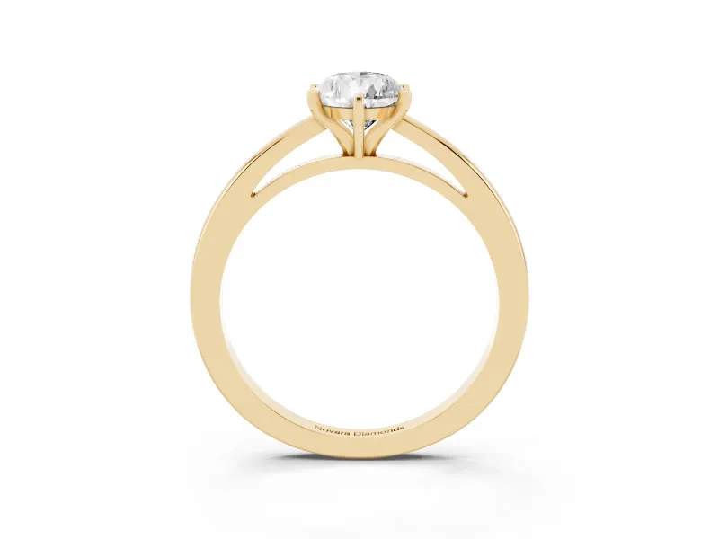 Pear-Shaped Solitaire Engagement Ring Setting | Basket Rail | Yellow Gold