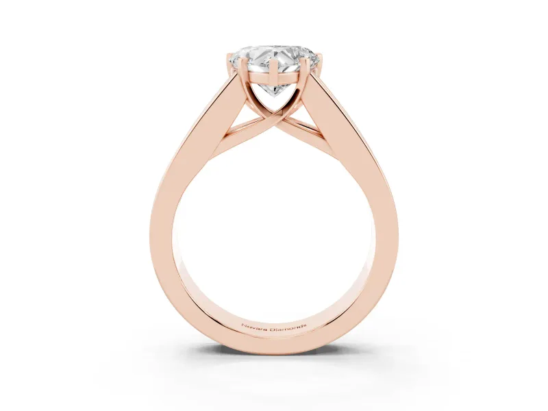 Heart-Shaped Channel-Set Engagement Ring Setting | Princess Side Stones | Rose Gold