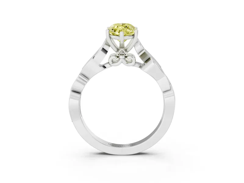 Marquise Vine Engagement Ring Setting for a Fancy Yellow Lab-Grown Diamond | Platinum