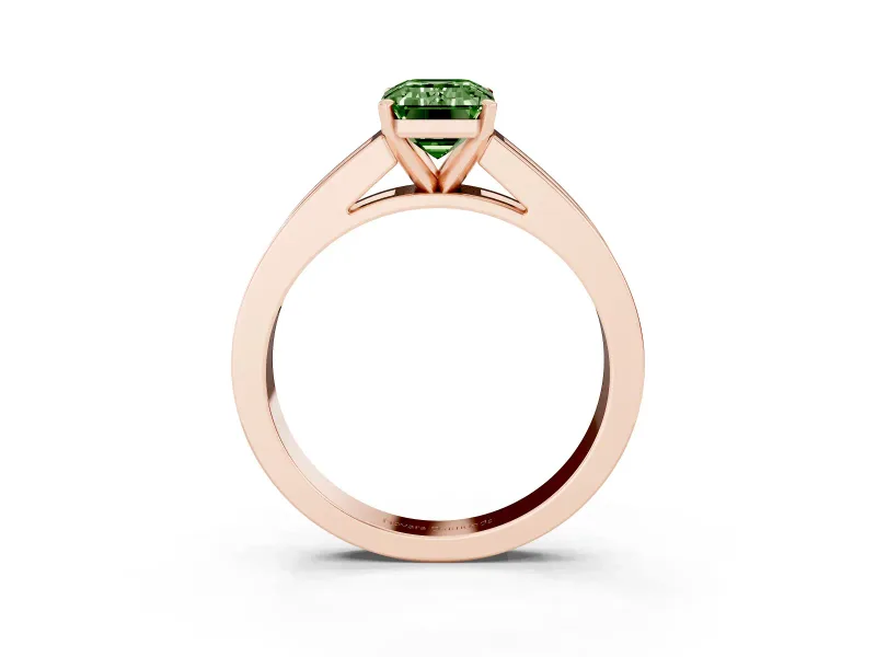 Emerald Cut Channel Engagement Ring Setting for a Fancy Green Lab-Grown Diamond | Rose Gold