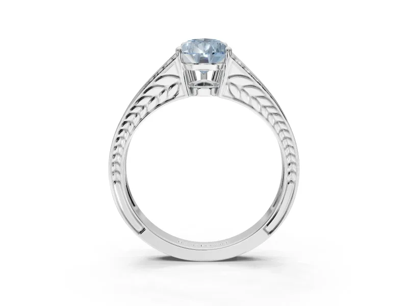 Pear-Shaped Split Shank Pavé Engagement Ring Setting for a Fancy Blue Lab-Grown Diamond | Platinum