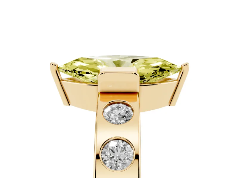 Marquise Tension Style Engagement Ring Setting for a Fancy Yellow Lab-Grown Diamond | Yellow Gold