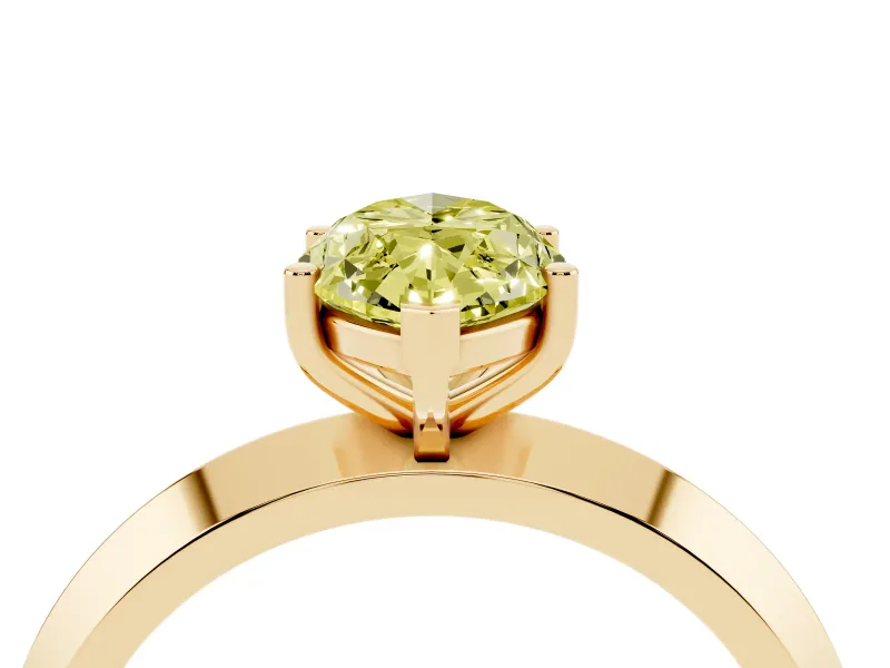 Marquise Knife-Edge Engagement Ring Setting for a Fancy Yellow Lab-Grown Diamond | Yellow Gold