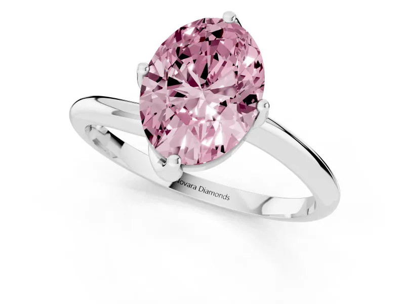 Oval Bypass Solitaire Engagement Ring Setting for a Fancy Pink Lab-Grown Diamond | Platinum