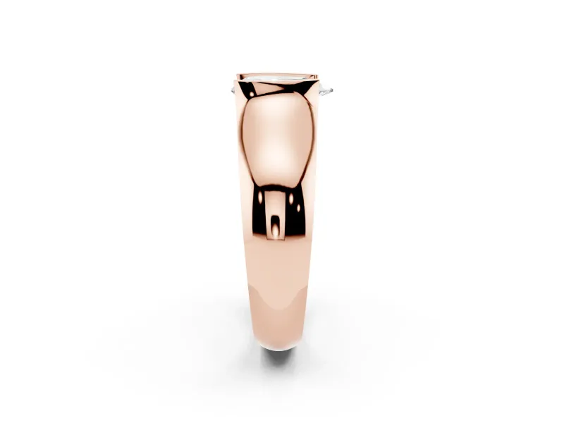 Pear-Shaped Half Bezel Solitaire Engagement Ring Setting | Wide Band | Rose Gold