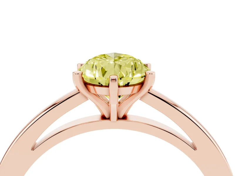 Pear-Shaped Plain Engagement Ring Setting for a Fancy Yellow Lab-Grown Diamond | Rose Gold