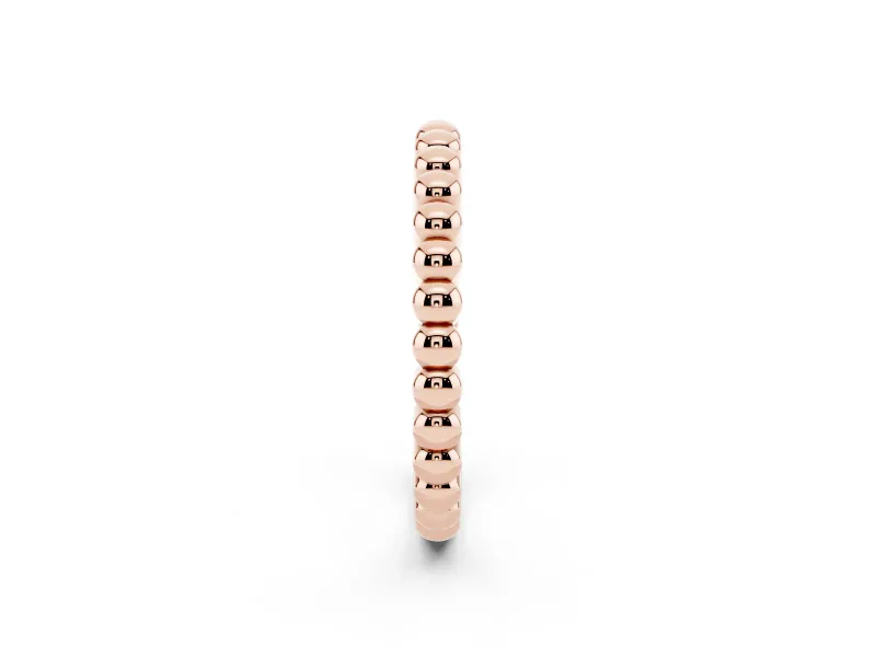 Round Diamond Beaded Eternity Band Set in Rose gold with Bezel Setting