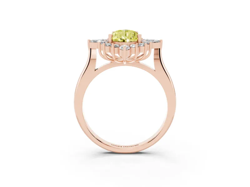 Pear-Shaped Engagement Ring Setting for a Fancy Yellow Lab-Grown Diamond | Rose Gold - Design NV-24790