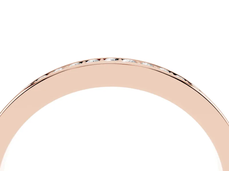 Round Diamond Pavé Eternity Band Set in Rose gold with Channel Setting